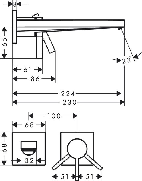 Hansgrohe Tecturis E umyvadlová baterie pod omítku chrom 73051000