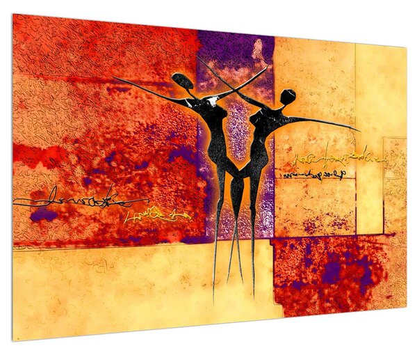 Abstraktní obraz dvou tanečníků (90x60 cm)