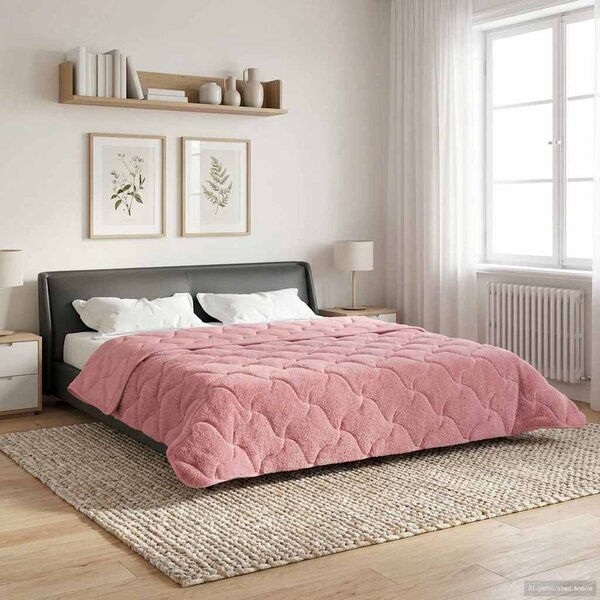 Letní přikrývka Růžová 200 x 240 cm Mikrovlákno a teddy fleece