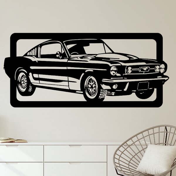 Živá Zeď Samolepka Ford Mustang Barva: černá, Velikost: 60 x 26 cm