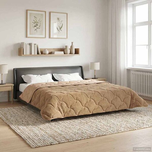 Letní přikrývka Taupe 200 x 240 cm Mikrovlákno a teddy fleece