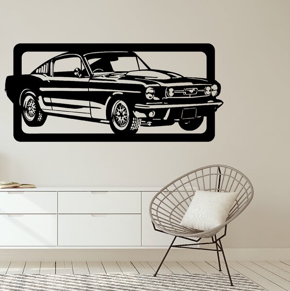 Živá Zeď Samolepka Ford Mustang Barva: černá, Velikost: 60 x 26 cm