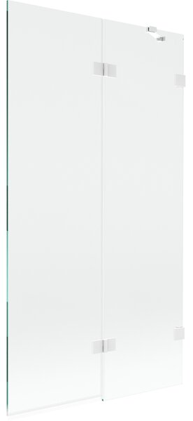 Mexen Lunar, 2-křídlová vanová zástěna pravá 100 x 150 cm, čiré sklo, bílá, 897-100-100-20-00-P