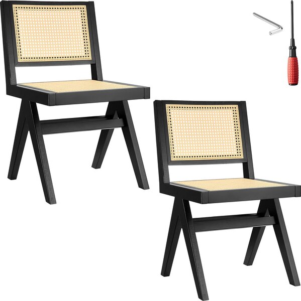 Tectake® Dřevěná židle Lissy Boho style 48,5 x 53,5 x 83 cm, nosnost 120 kg