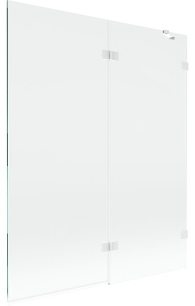 Mexen Lunar, 2-křídlová vanová zástěna pravá 140 x 150 cm, čiré sklo, bílá, 897-140-100-20-00-P