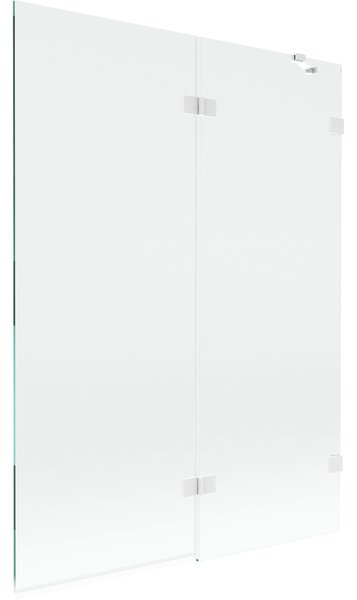 Mexen Lunar, 2-křídlová vanová zástěna pravá 130 x 150 cm, čiré sklo, bílá, 897-130-100-20-00-P