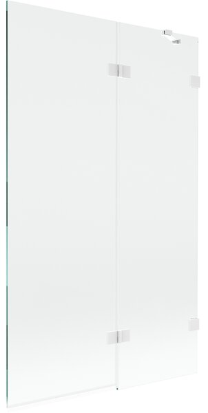 Mexen Lunar, 2-křídlová vanová zástěna pravá 110 x 150 cm, čiré sklo, bílá, 897-110-100-20-00-P