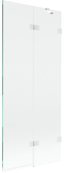 Mexen Lunar, 2-křídlová vanová zástěna pravá 80 x 150 cm, čiré sklo, bílá, 897-080-100-20-00-P