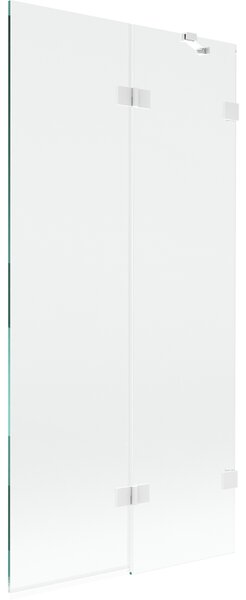 Mexen Lunar, 2-křídlová vanová zástěna pravá 90 x 150 cm, čiré sklo, bílá, 897-090-100-20-00-P