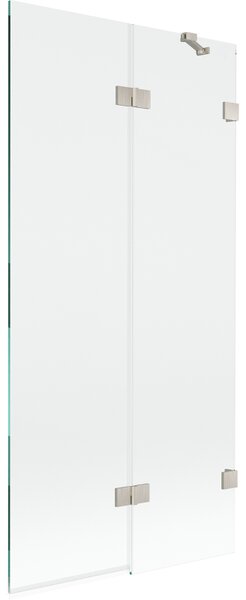 Mexen Lunar, 2-křídlová vanová zástěna pravá 90 x 150 cm, čiré sklo, broušená ocel, 897-090-100-97-00-P