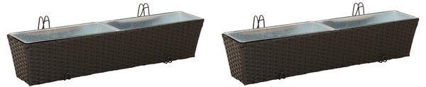 Railing 2 pcs 80 x 17 x 17 cm Kov