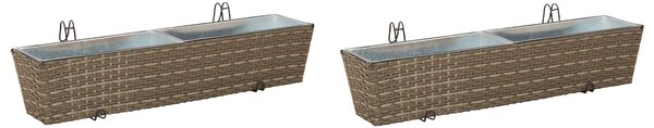 Railing 2 pcs 80 x 17 x 17 cm Kov