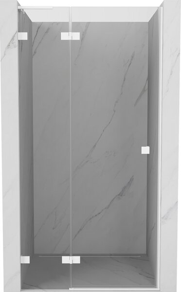 Mexen Lunar L, levé otočné sprchové dveře 70 cm, 8mm čiré sklo, bílý profil, 834L-070-000-20-00-L