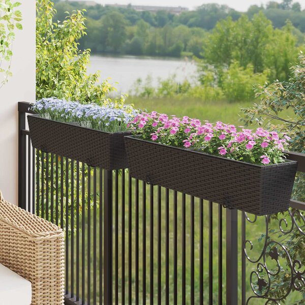 Railing 2 pcs 80 x 17 x 17 cm Kov