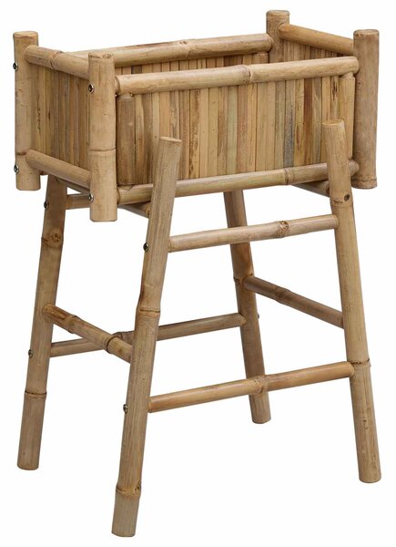 Zahradní květináč s držákem Přírodní 50 x 38 x 74 cm Bambus