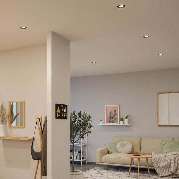 Paulmann LED Nova Coin, 3 žárovky, bílá matná, kulatá, otočná, 4 000 K, Bílá / opál, Obývací pokoj / jídelna, Hliník, Moderní, Podhledové stropní svítidlo