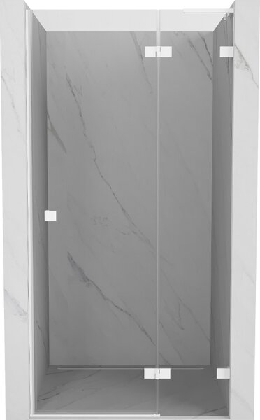 Mexen Lunar L, pravé otočné sprchové dveře 80 cm, 8mm čiré sklo, bílý profil, 834L-080-000-20-00-P