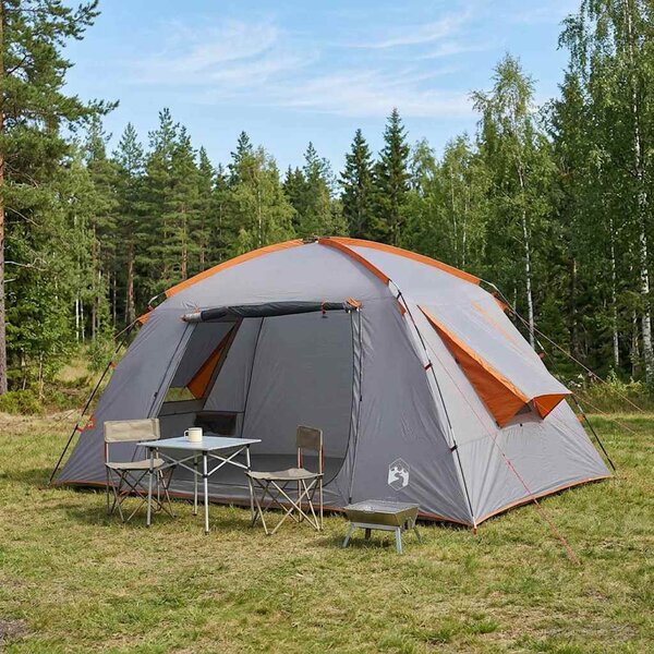 Chata stan Šedá a oranžová 400 x 210 x 180 cm Polyester