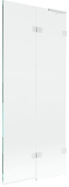 Mexen Lunar L, pravá 2-křídlová vanová zástěna 80 x 150 cm, 8mm čiré sklo, bílý profil, 897L-080-100-20-00-P