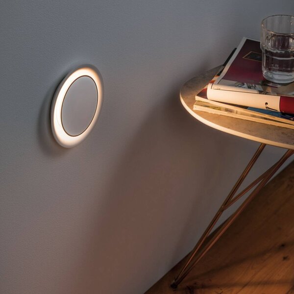 Paulmann LED nástěnná vestavná lampa Neordic Decorativ, bílá, kulatá, Bílá / opál, Chodba, Plast, Moderní