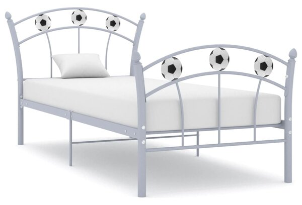 Rám postele s fotbalovým motivem šedý kov 90 x 200 cm
