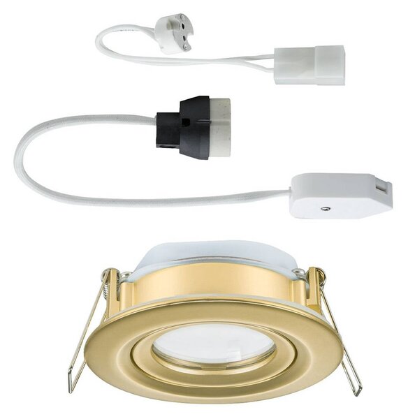 Paulmann Zapuštěná lampa Nova Plus, zlatá, Ø 9 cm, GU5.3/GU10, IP65, stmívatelný, Mosaz / zlato, Koupelna, Hliník, Moderní, Podhledové stropní svítidlo