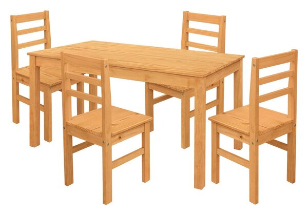 Jídelní stůl 11164V + 4 židle 1221V TORINO vosk