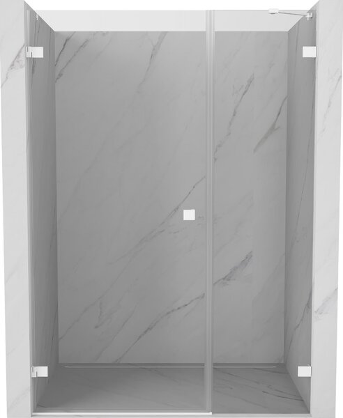 Mexen Lunar-B, levé otočné sprchové dveře 110 cm, 8mm čiré sklo, bílý profil, 832S-110-050-20-00-L