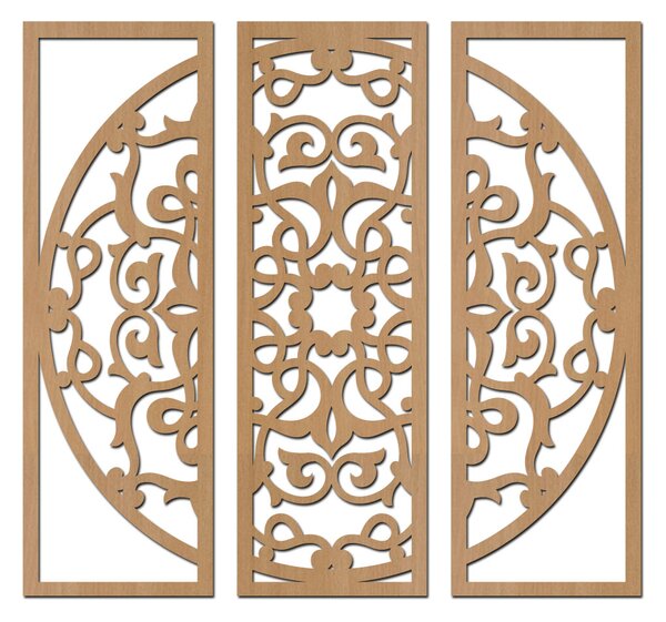 Dřevěná 3 dílná mandala ZEMĚ Barevný vzor: Buk, Rozměry (cm): 70x65