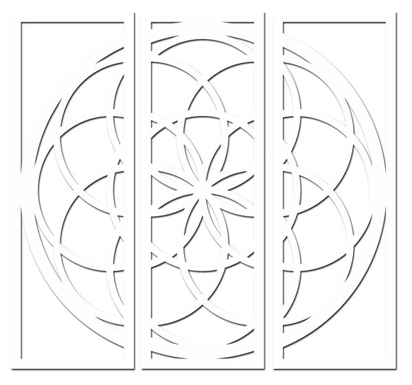 Dřevěná mandala - VZDUCH Barevný vzor: Bílá, Rozměry (cm): 70x65