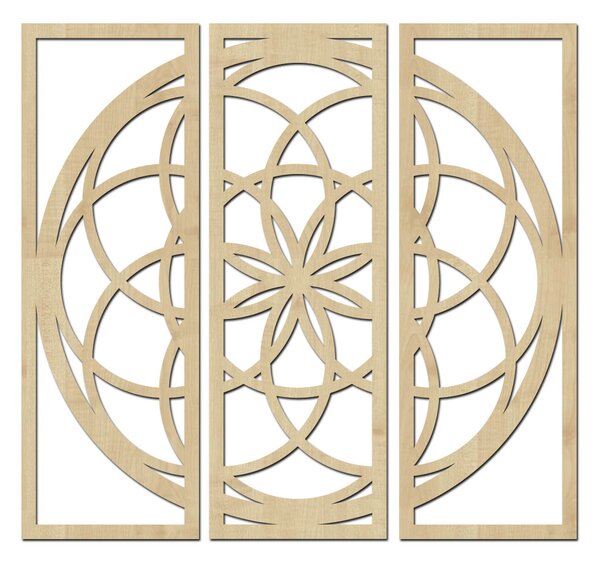 Dřevěná mandala - VZDUCH Barevný vzor: Javor, Rozměry (cm): 70x65