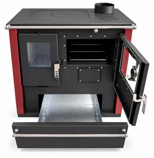Verso CS Plus Bordo 7,7 kW | Krbová kamna EEK A+ s troubou a varnou deskou