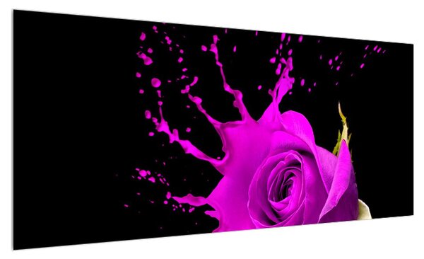 Obraz fialové růže (100x40 cm)