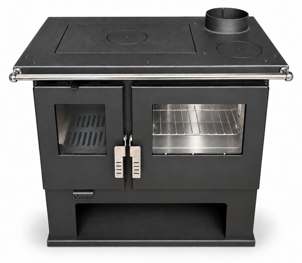 Verso CS Inox - Stylový dřevěný sporák 7,7 kW s nerezovým troubou a vařičem