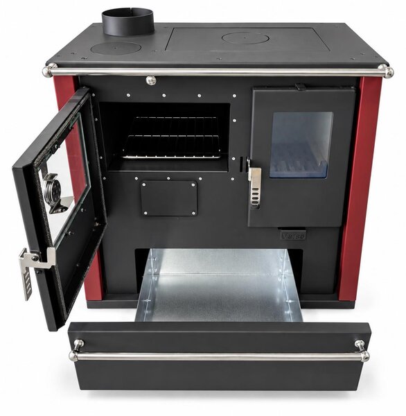 Verso CS Plus Bordo 7,7 kW | Krbová kamna EEK A+ s troubou a varnou deskou Levá