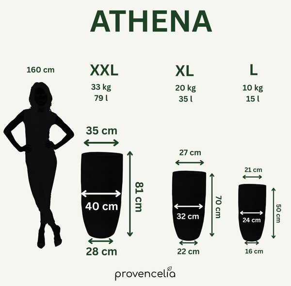 Keramicky květináč Athena - Azurově modrá L (25 x 50 cm)