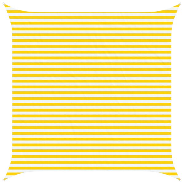 Sluneční plachta Žlutá a bílá 4 x 4 m 100% polyester Oxford