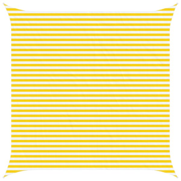 Sluneční plachta Žlutá a bílá 4,5 x 4,5 m 100% polyester Oxford