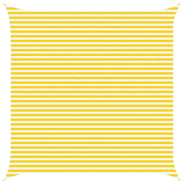 Sluneční plachta Žlutá a bílá 5 x 5 m 100% polyester Oxford