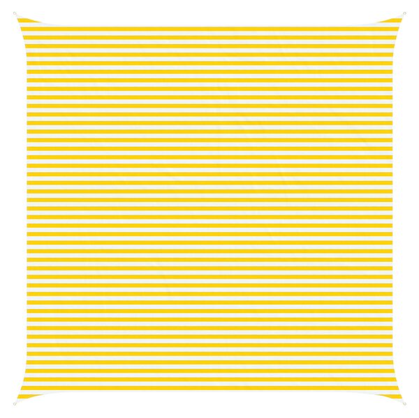 Sluneční plachta Žlutá a bílá 6 x 6 m 100% polyester Oxford