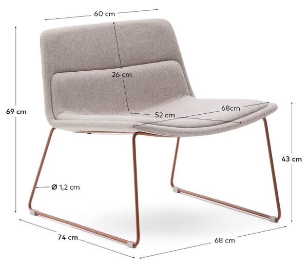 Béžové čalouněné křeslo Kave Home Zahara II