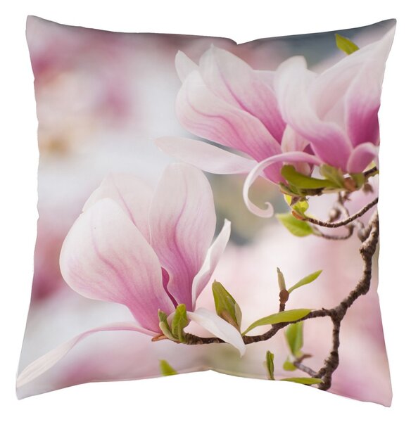 Home Wohnideen Povlak na polštář, potisk, Magnolia, Růžová Rozměr textilu: 40 x 40 cm