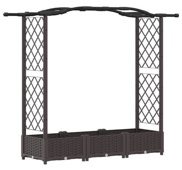 Vyvýšený záhon s treláží a střechou Hnědá 169 x 40 x 123 cm PP