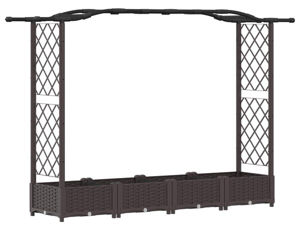 Vyvýšený záhon s treláží a střechou Hnědá 207 x 40 x 123 cm PP