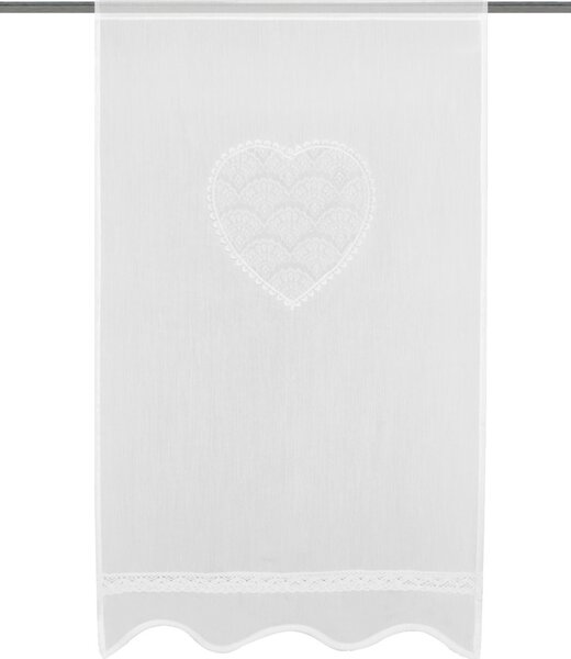 Home Wohnideen Záclona vitrážová s krajkou, batist, Corazon, Bílá Rozměr textilu: 100 cm (V), 60 cm (Š)