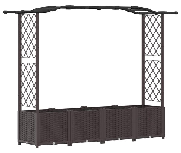 Vyvýšený záhon s treláží a střechou Hnědá 204 x 40 x 138 cm PP