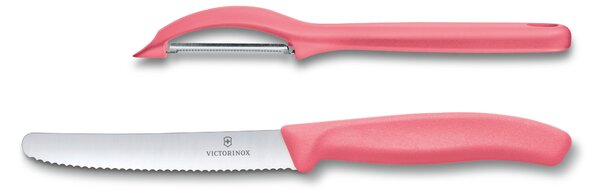 VICTORINOX Sada nože a škrabky Swiss Classic červená
