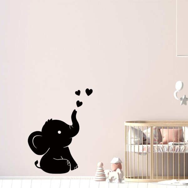 Dřevo života | Dřevěná dekorace BABY SLON | Barva: Černá | Rozměry (cm): 20x26