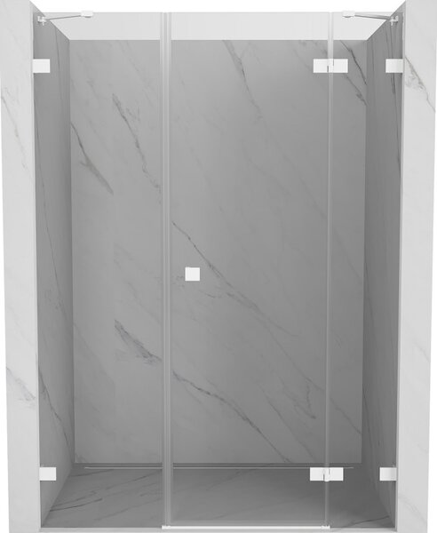 Mexen Lunar, pravé otočné sprchové dveře 125 cm, 8mm čiré sklo, bílý profil, 834S-125-050-20-00-P