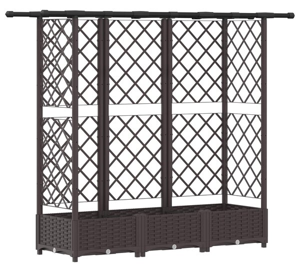 Vyvýšený záhon s treláží a střechou Hnědá 164 x 40 x 121 cm PP